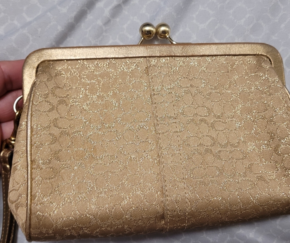 Coach Gold wristlet